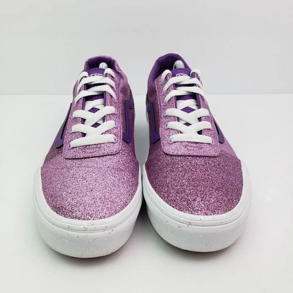 Vans Old Skool Girls Size 6Y Womens Sz 7.5 Purple Glitter Low Sneaker Shoes